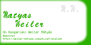 matyas weiler business card